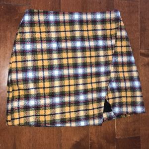 Yellow plaid skirt